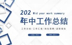 蓝色简约微粒体2022年中工作总结工作述职岗位竞聘PPT