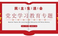 红色简约民主生活会党史学习教育专题PPT模板