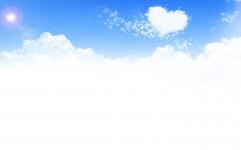 爱心形状的白云PPT背景图片