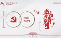 简约党政风庆祝建党一百周年庆典PPT模板