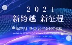2021新跨越新征程企业年会工作总结颁奖晚会PPT模板